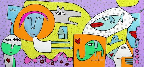 Líneas simples e imágenes primarias del artista Milo Lockett