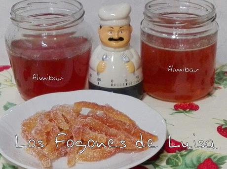 PIELES DE NARANJAS Y LIMON CONFITADAS