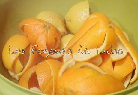 PIELES DE NARANJAS Y LIMON CONFITADAS