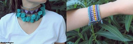 Choker étnico con pompones