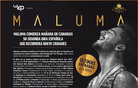 MALUMA COMIENZA MAÑANA EN CANARIAS SU 2 GIRA ESPAÑOLA