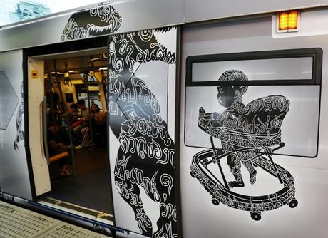 Los skytrain de Tailandia, instalaciones de arte móviles