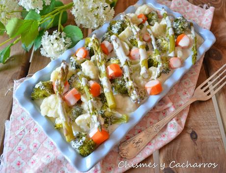 Verduras con Crema de Queso