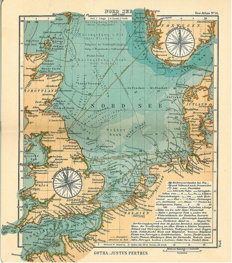 Map of the North Sea, 1906.