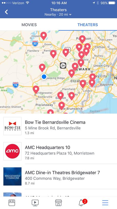 Facebook quiere llevarte al cine con nueva función en prueba