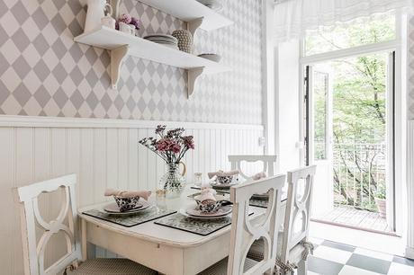 mesa comedor cocina y sillas madera decapado en crudo estilo country