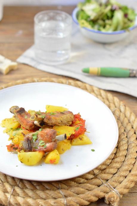 Asado de costillas con patatas