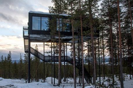 Diseño nórdico, naturaleza y auroras boreales en el Treehotel