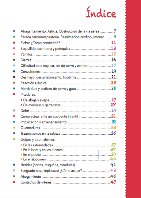 Índice de la Guía Práctica de Primeros Auxilios para Padres
