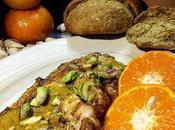 Pollo Hindú pistachos salsa mandarina coco