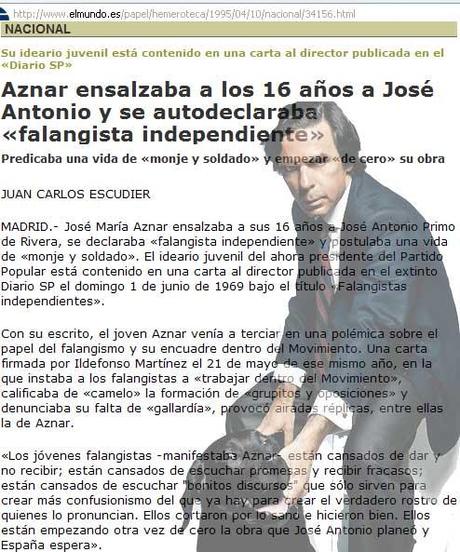 el pasado falangista de aznar