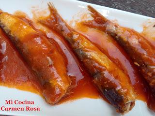 SARDINITAS (MANOLITAS DE MALAGA) EN SALSA CON COMINO Y PIMENTON