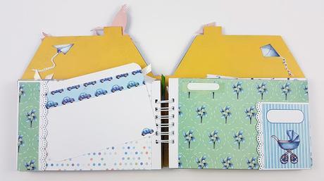 Scrapbooking tutorial: Álbum casita bebé con Kora Projects