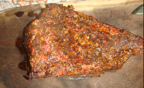 Tapa de asado al chimichurri al horno