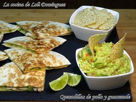 Quesadillas de pollo y guacamole súper fácil