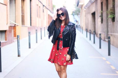 Vestido de flores + Biker