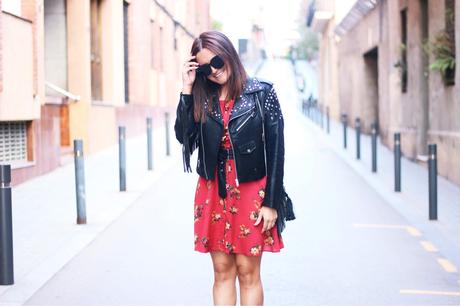 Vestido de flores + Biker