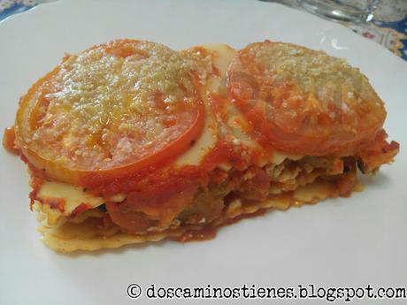 (Receta Vegetariana) Lasaña vegetal con tofu y boniato