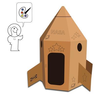 ¿Y si las cajas de IKEA se pudieran transformar en cohetes espaciales para jugar?