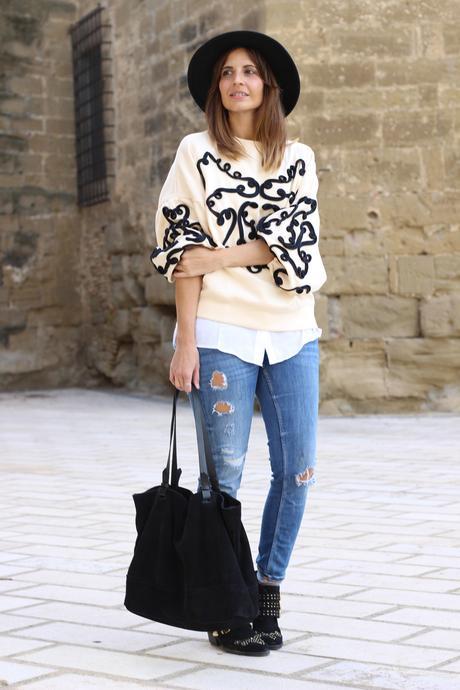 Combinar la sudadera de Zara de Olivia Palermo look sudadera zara olivia palermo blog de moda
