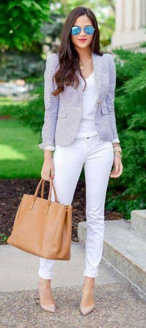 colores de moda , pantalon blanco fashion