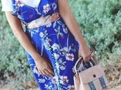 Vestido azulón estampado