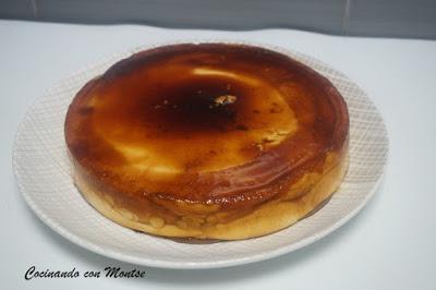 Flan con base de galletas