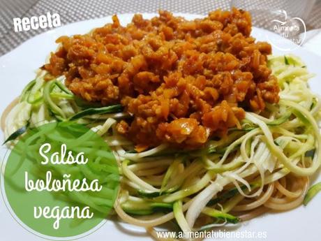 Salsa boloñesa vegana con soja texturizada
