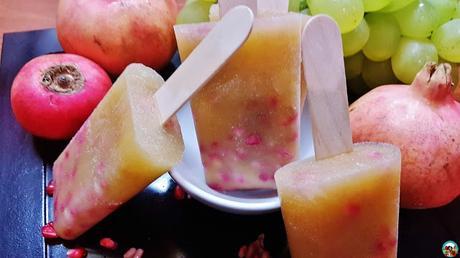 Polos de uvas y granada