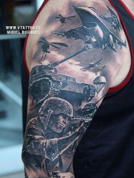 40 impresionantes tatuajes temáticos de guerra Parte 1