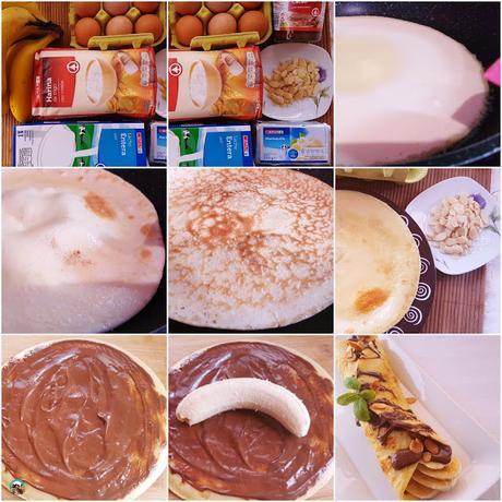 Crepes con plátano y crema de cacao