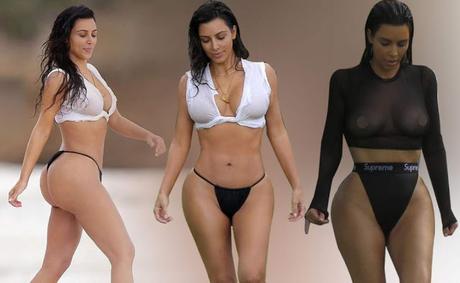 Kim Kardashian reapareció con un diminuto bikini y con menos celulitis (FOTOS)