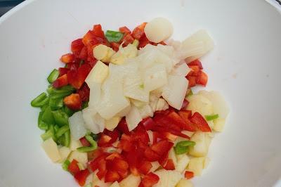 Ensalada de lentejas con pimiento y manzana