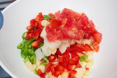Ensalada de lentejas con pimiento y manzana