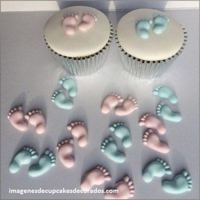 cupcakes decorados para bebes fondant