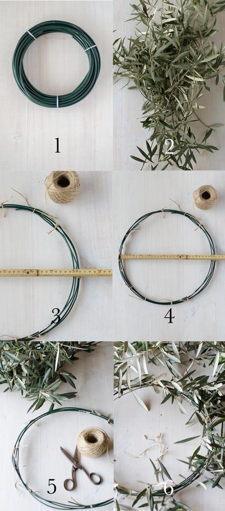 Crear una corona de ramas de olivo