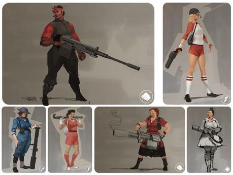 Team Fortress 2 pudo haber tenido personajes femeninos, bocetos dentro