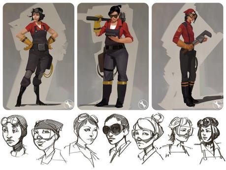 Team Fortress 2 pudo haber tenido personajes femeninos, bocetos dentro