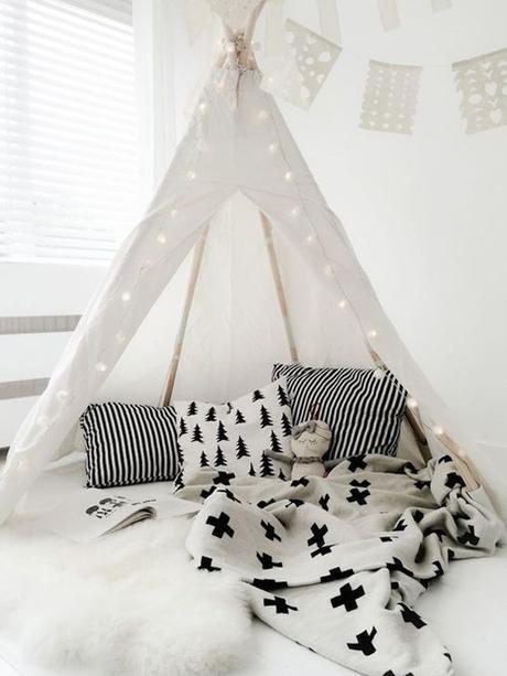 black and white, neutral tones in kids rooms