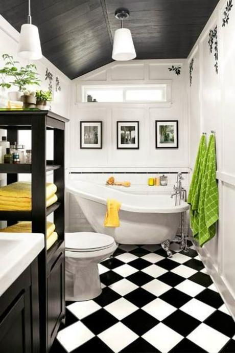 Inspiración Deco: Baños Clásicos en Blanco y Negro