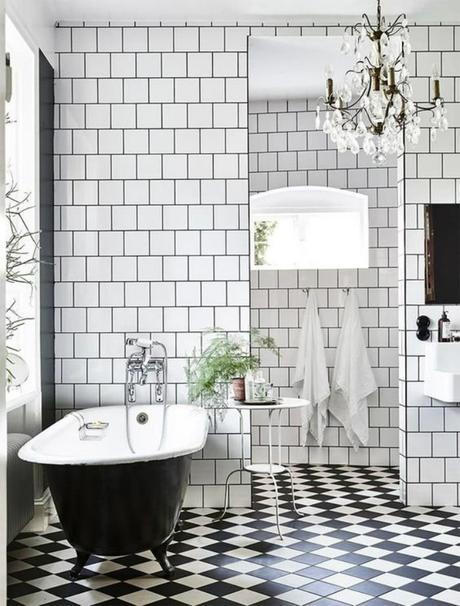 Inspiración Deco: Baños Clásicos en Blanco y Negro