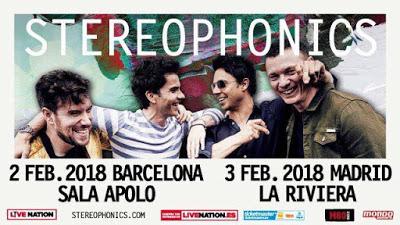 Stereophonics, en Barcelona y Madrid en febrero de 2018 presentando nuevo disco