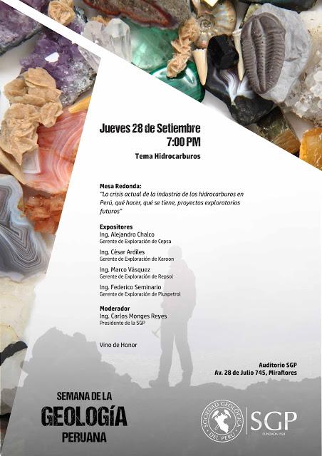 SEMANA DE LA GEOLOGIA PERUANA | 25 -29 de Setiembre - PROGRAMA DE ACTIVIDADES