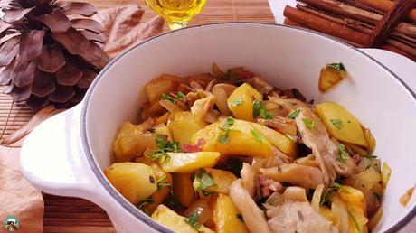 Salteado de papas con setas