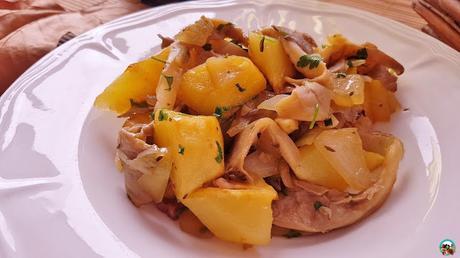 Salteado de papas con setas