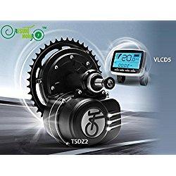 TONGSHENG 48V 500W Brushless Geared Mid-Drive Motor eBike Kit Integrated Controller Torque Sensor LCD
