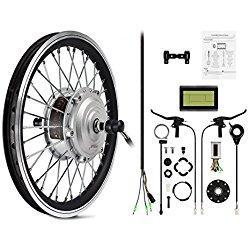 AFTERPARTZ® KIT de BICICLETA ELÉCTRICA, KIT DE CONVERSIÓN E-BIKE, SCOOTER,Frontmotor con pantalla LCD, 36V 250W (16