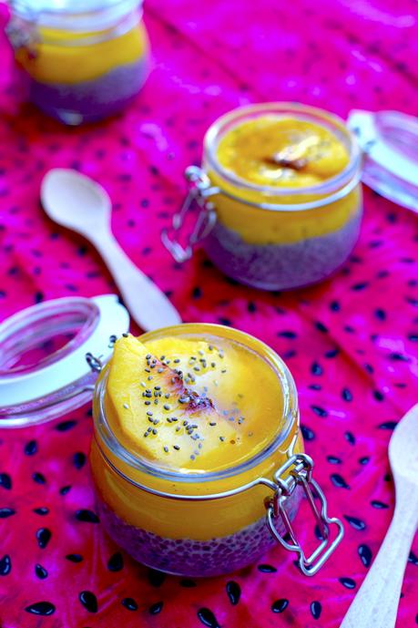 Pudding de Chía y puré de melocotón.