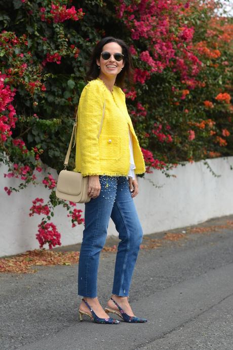 zara-yellow-tweed-jacket-streetstyle
