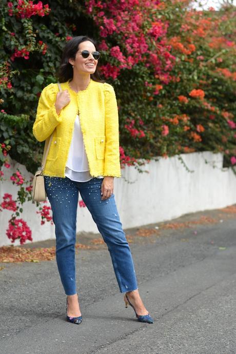 zara-yellow-tweed-jacket-daily-look